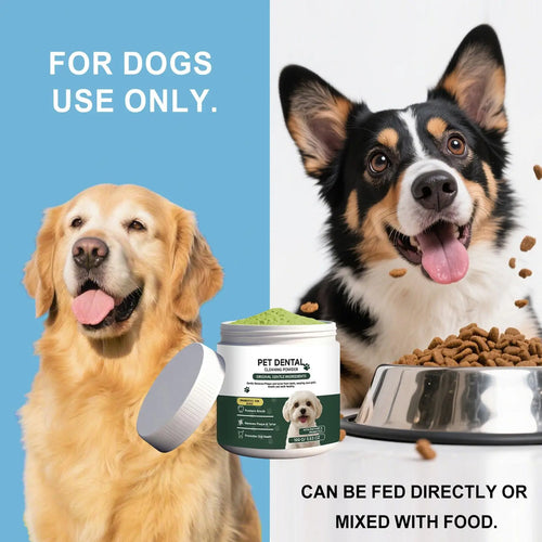 100G Dog Tooth Powder Freshen Breath Natural Plaque Tartar Remover Probiotic Teeth Cleaning Dental Care for Puppy Small Large